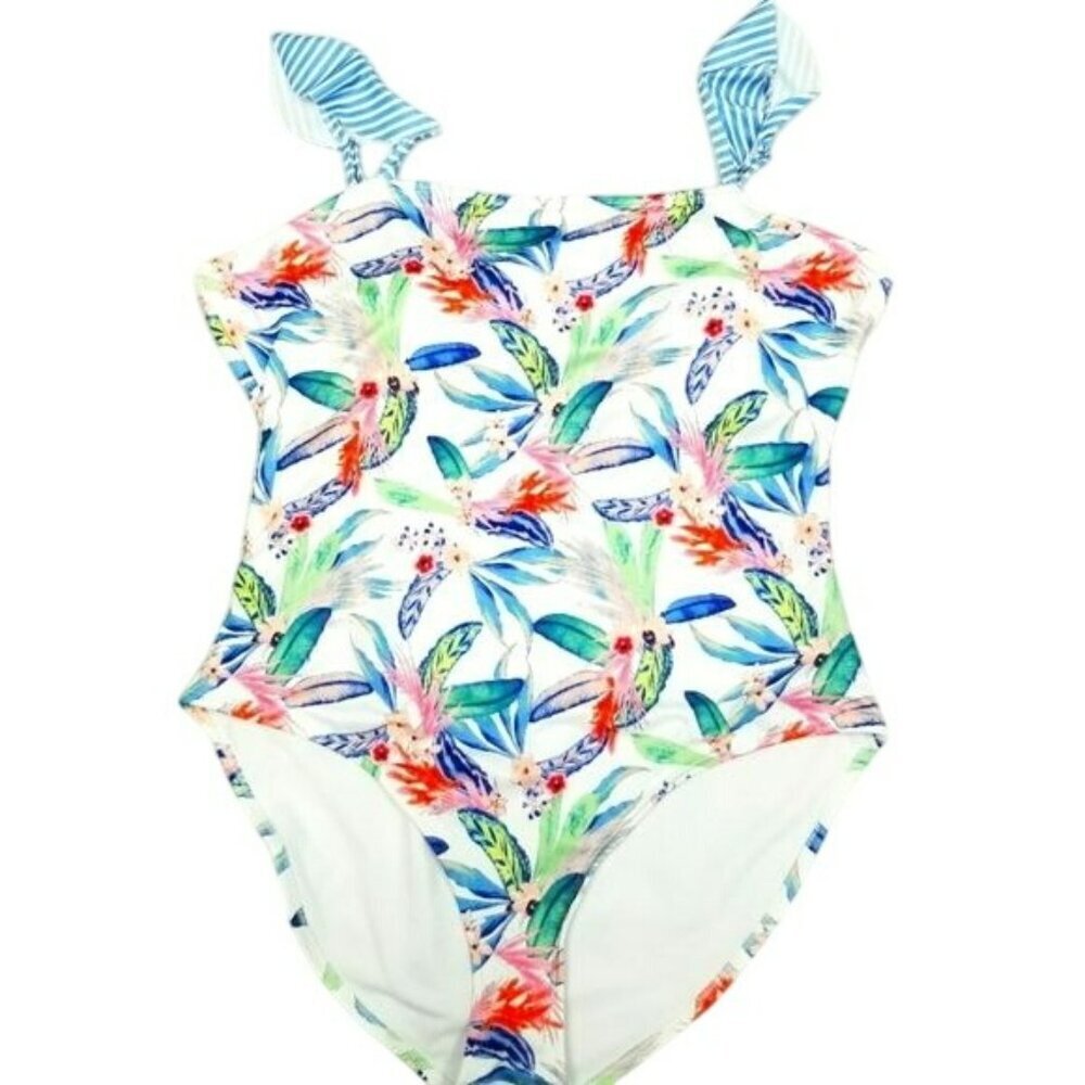 Outdoor‎ Oasis Floral Swimsuit For Women XXL Multicolor Ruffle